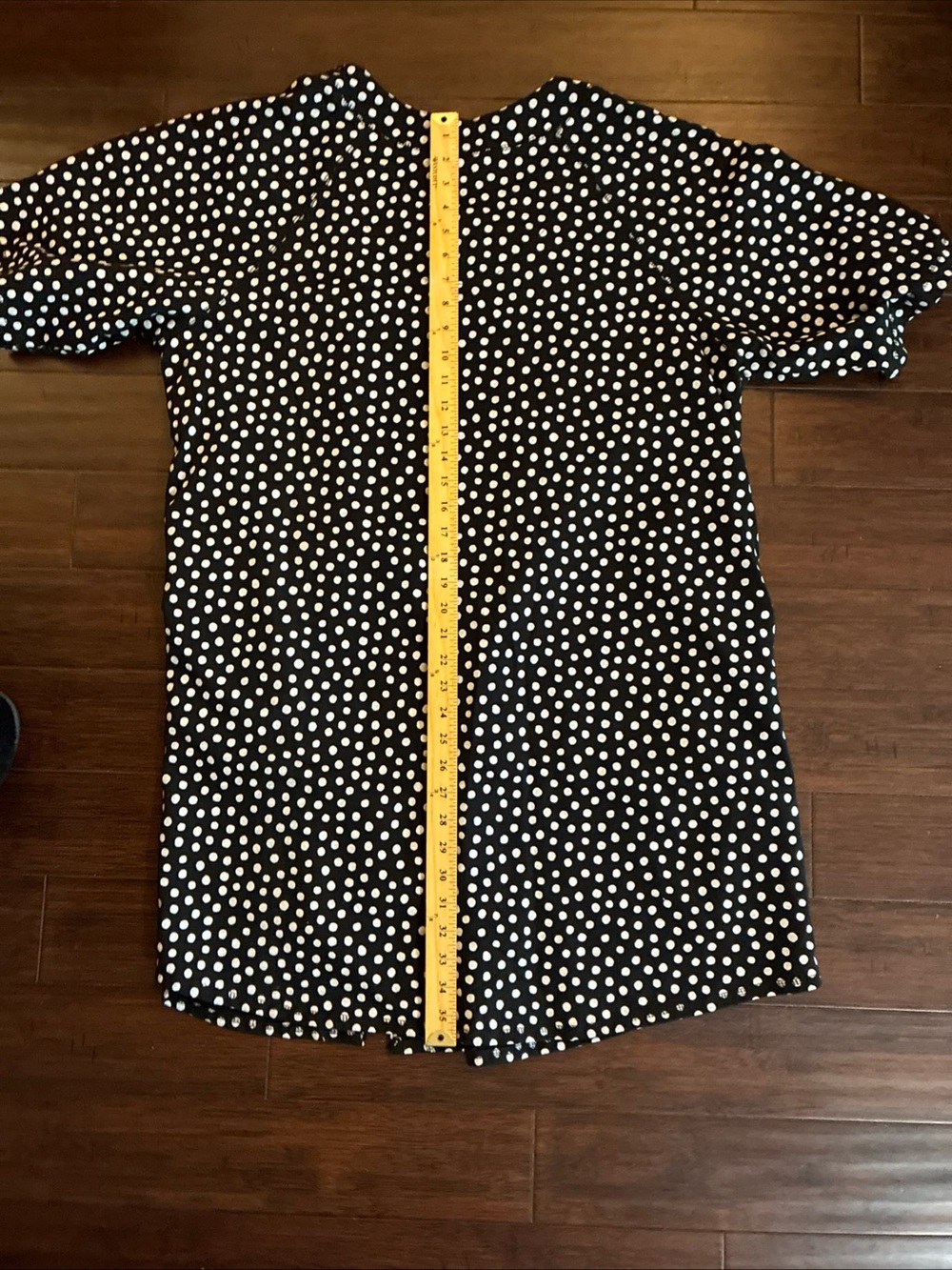 Dreams & Co. Plus 24W Black & White Polka Dot Short Sleeve Beach Cover Up Zip up - Picture 13 of 16